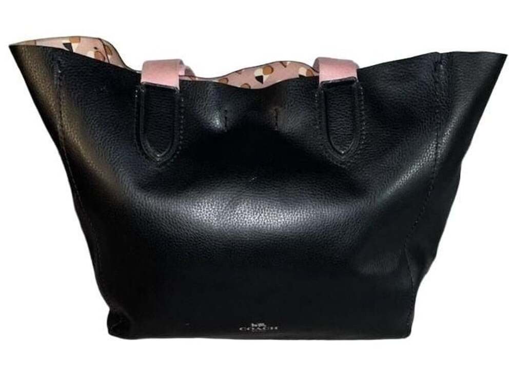 Coach Black Pebble Leather Tote Bag! Read Description